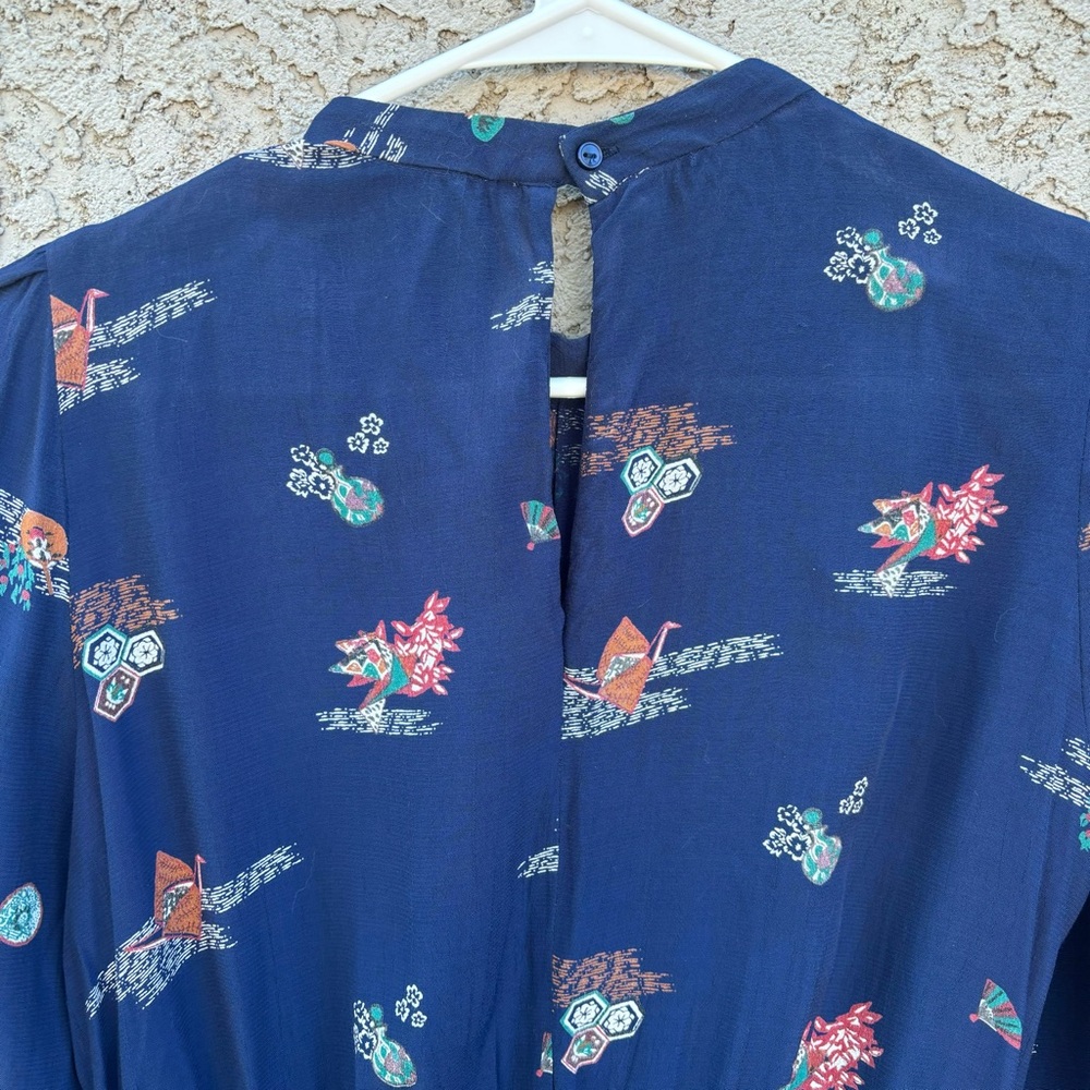 & Other Stories Origami Paper Crane Long Sleeve Mini Dress - Picture 8 of 9